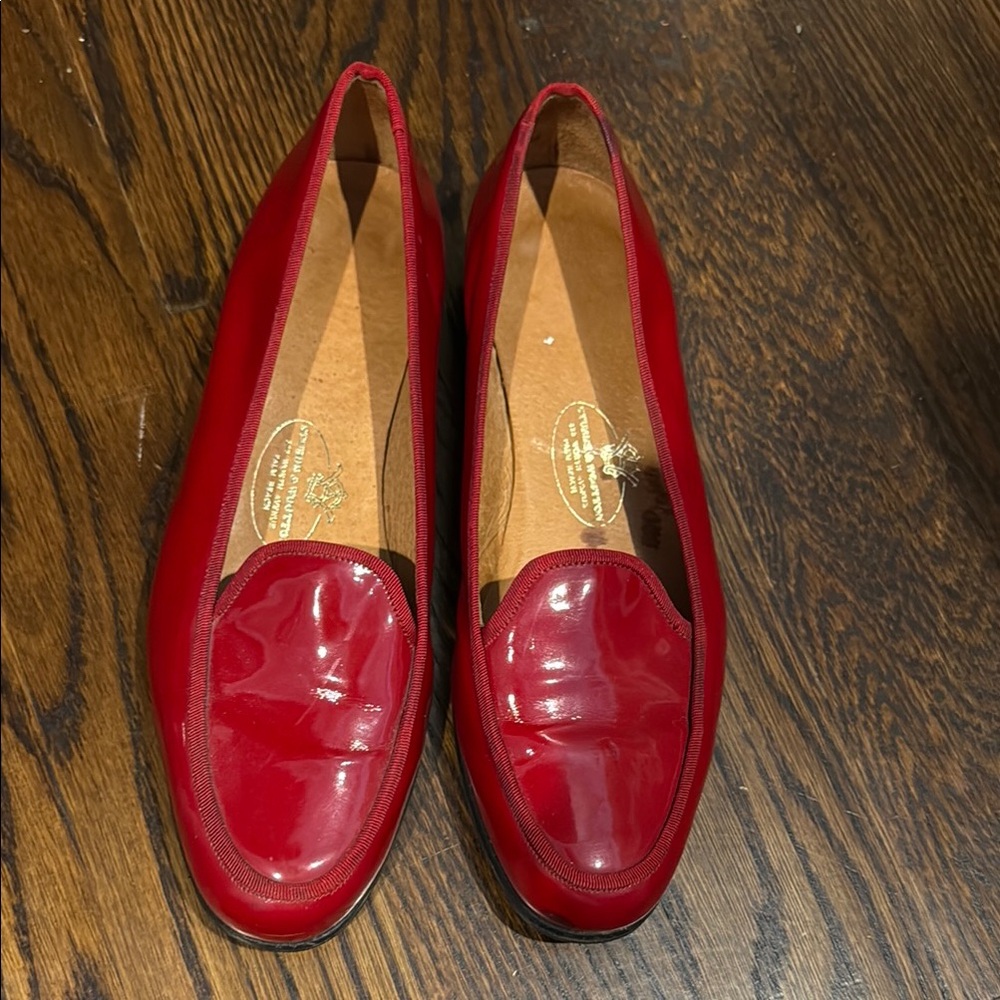 Stubbs & Wootton Red Flats Classic Loafers